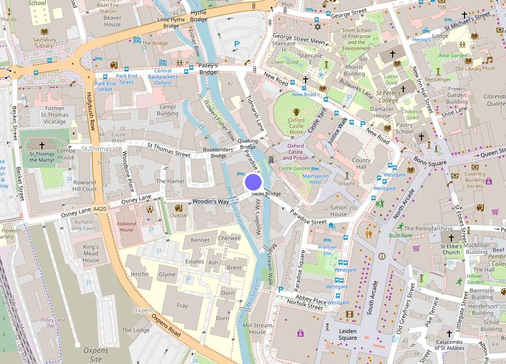 Map: Courtyard by Marriott Oxford City Centre